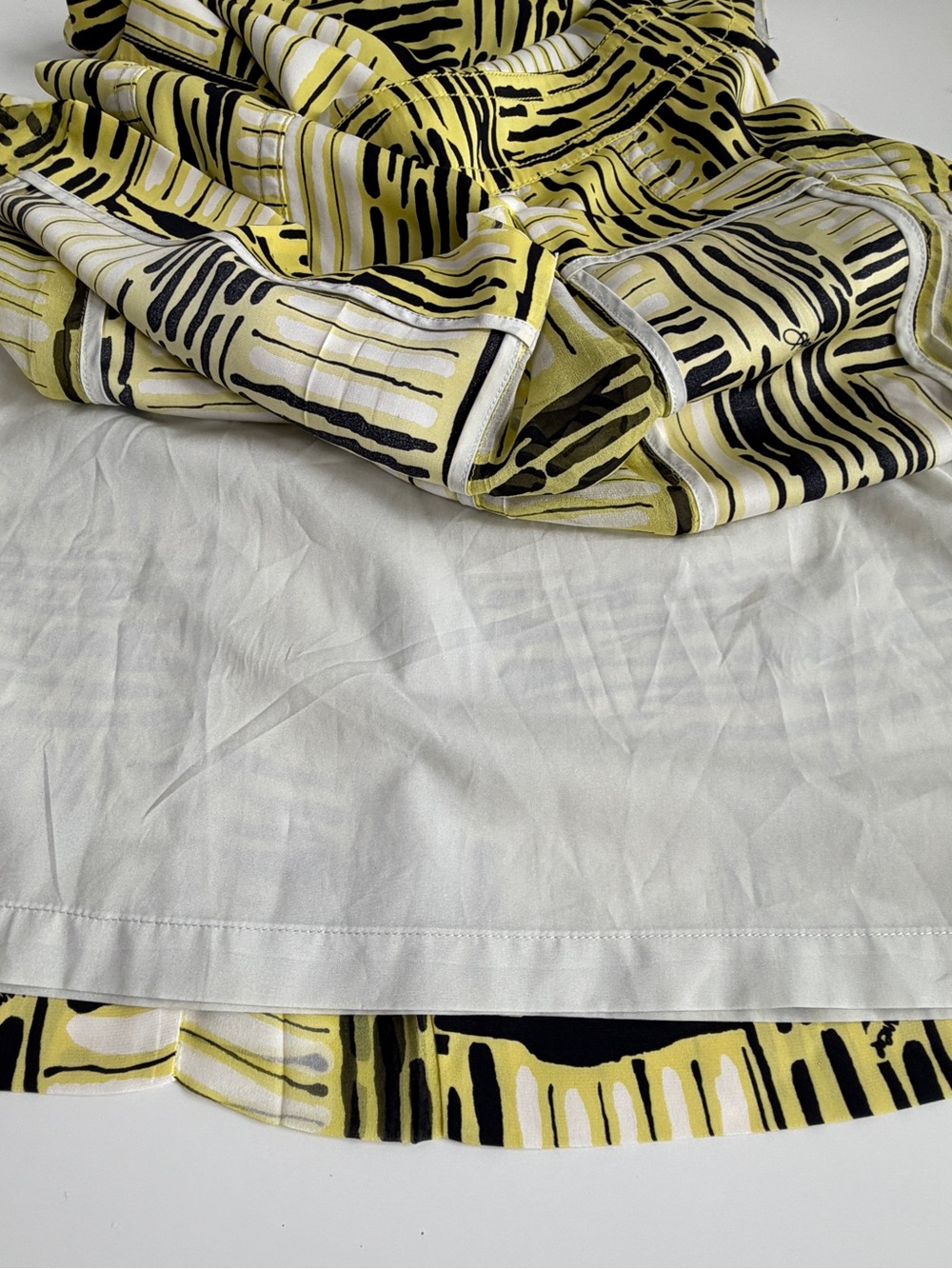 Diane Von Furstenberg DVF Hayley Silk Print Pleated Dress Sz 6 Yellow Black - Picture 14 of 17